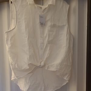 White Sleeveless Top